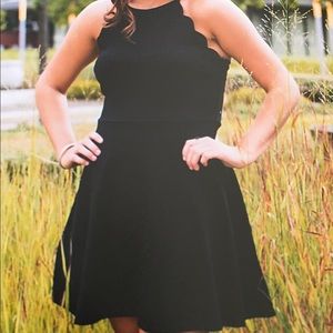 Black high neck dress